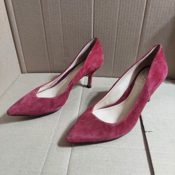 Vince Camuto Women's US 7 M Pink Suede Leather Pointed Pumps Stiletto Heels - Picture 1 of 9